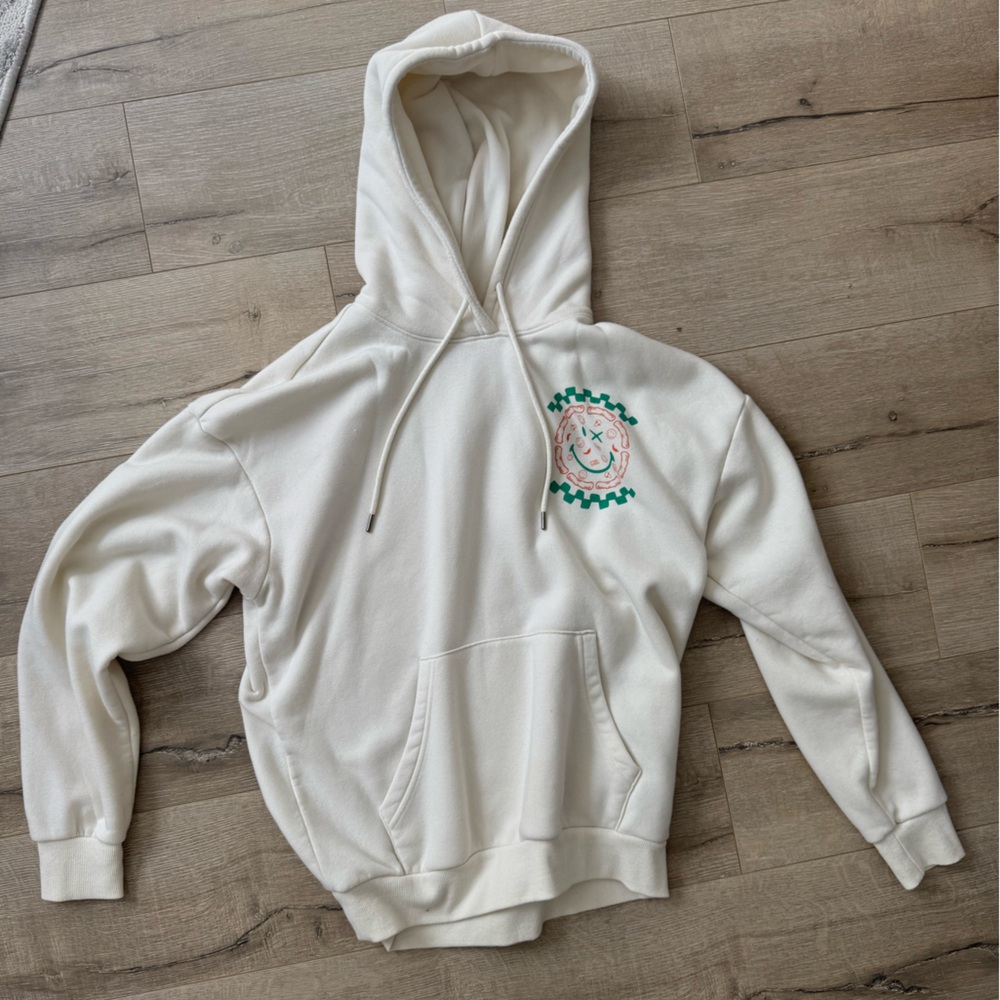 Men's White Hoodie Sweater
